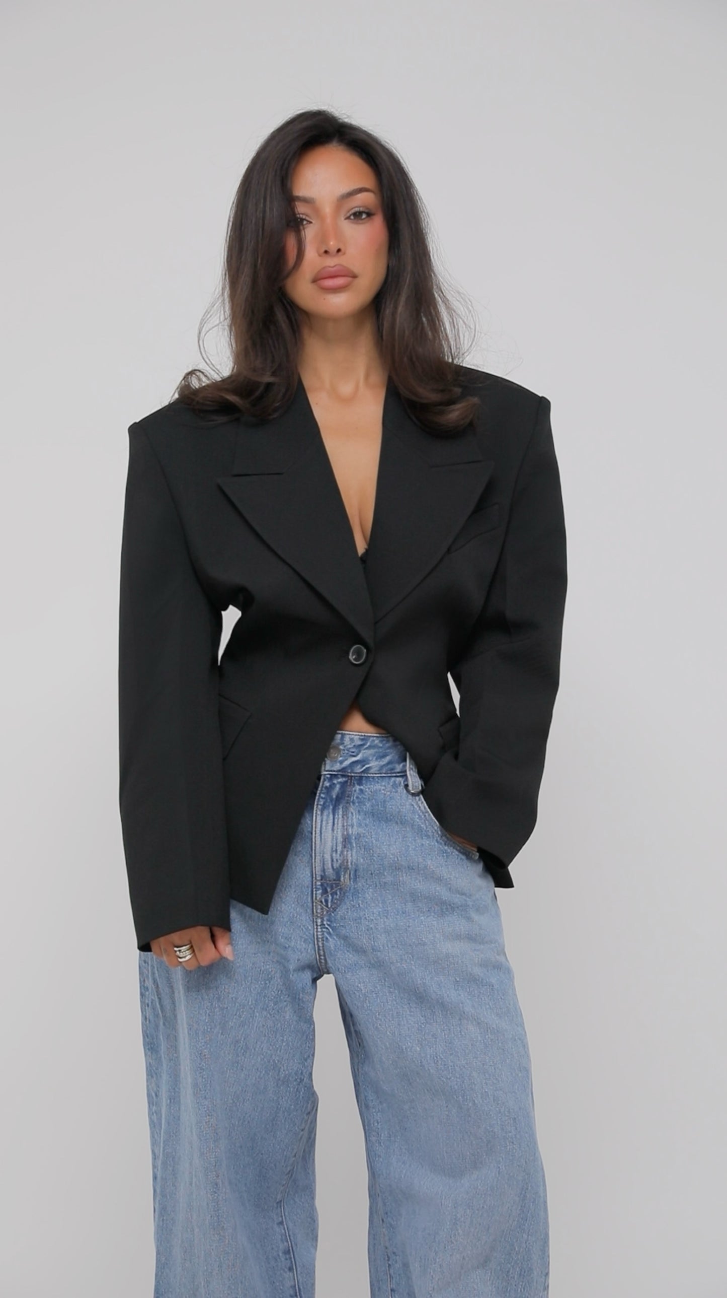 Nara black blazer - back view