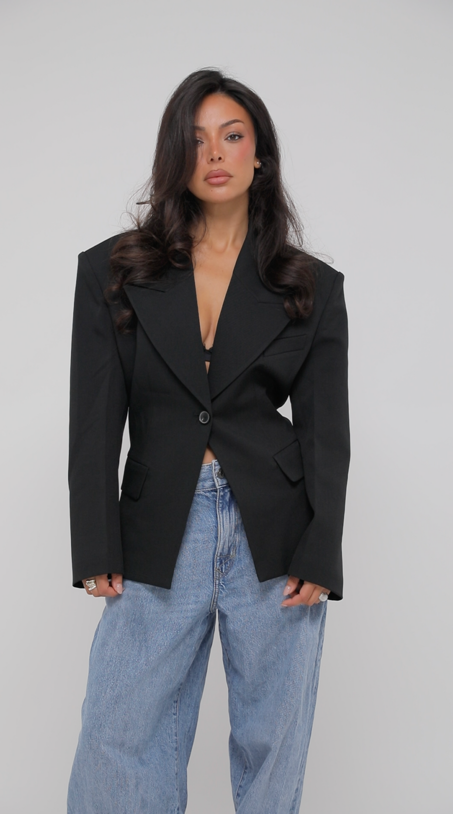 Black blazer - close-up fabric detail