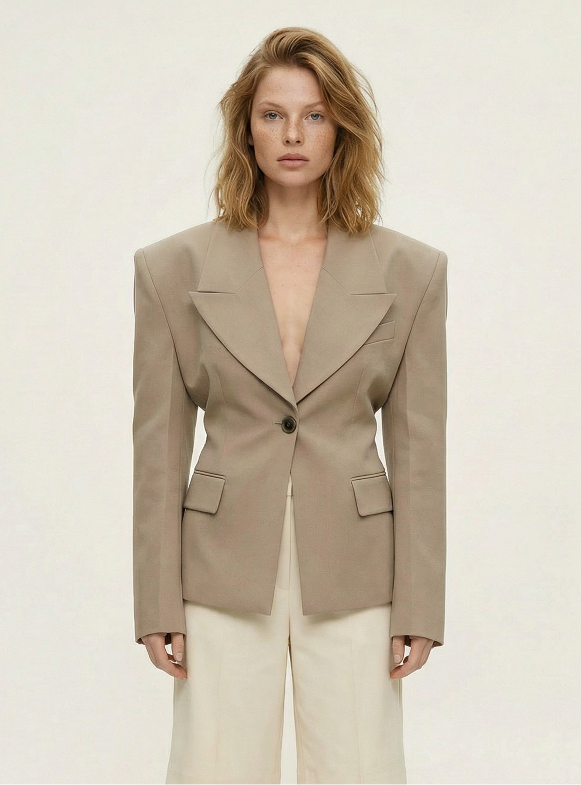 Nara Oversized Beige Blazer – Neutral