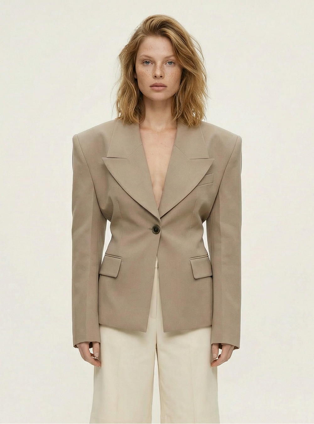NARA STRUCTURED BLAZER BEIGE