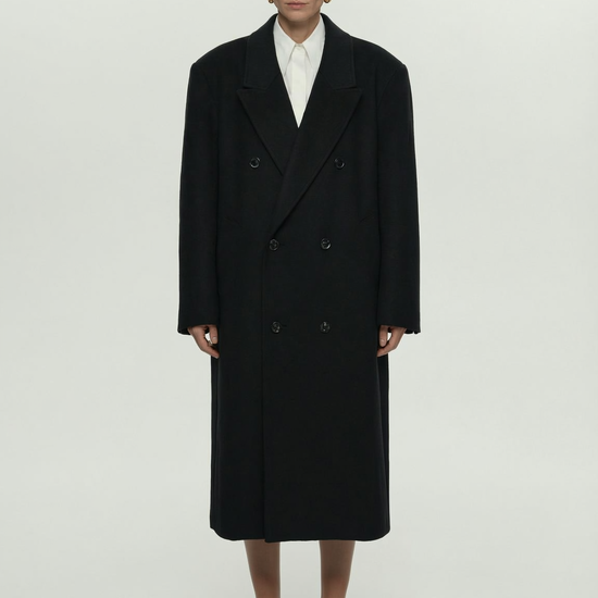 Double Breasted Wool Coat Black – Oversized Maxi | 44HOURS Double Breasted Wool Coat Black – Oversized Maxi | 44HOURS