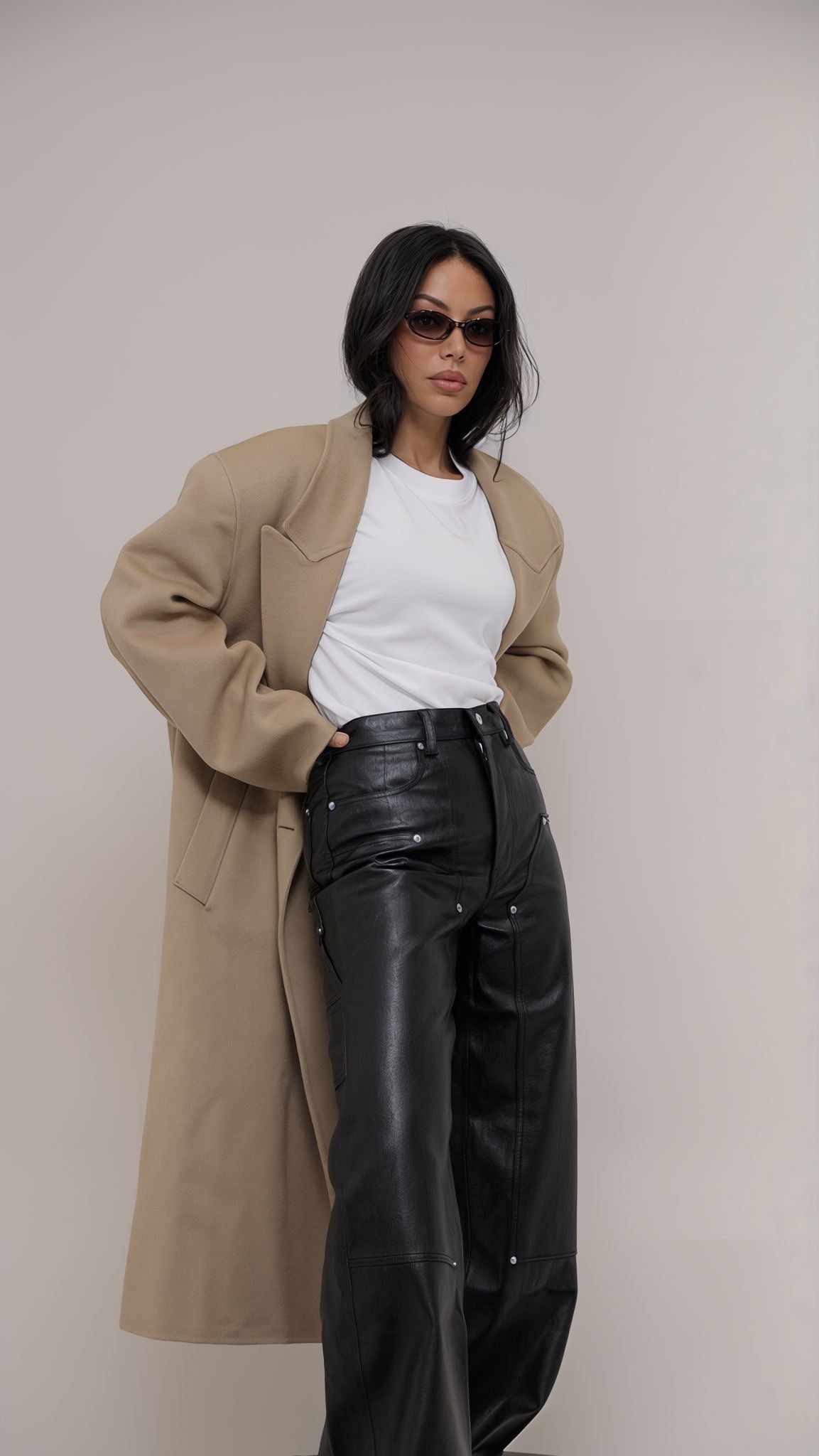 DOUBLE BREASTED WOOL COAT CAMEL