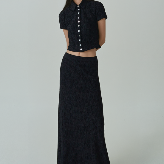 MASU SWEAT LONG SKIRT(BLACK) サイズ46 MASU(エムエーエスユー)の