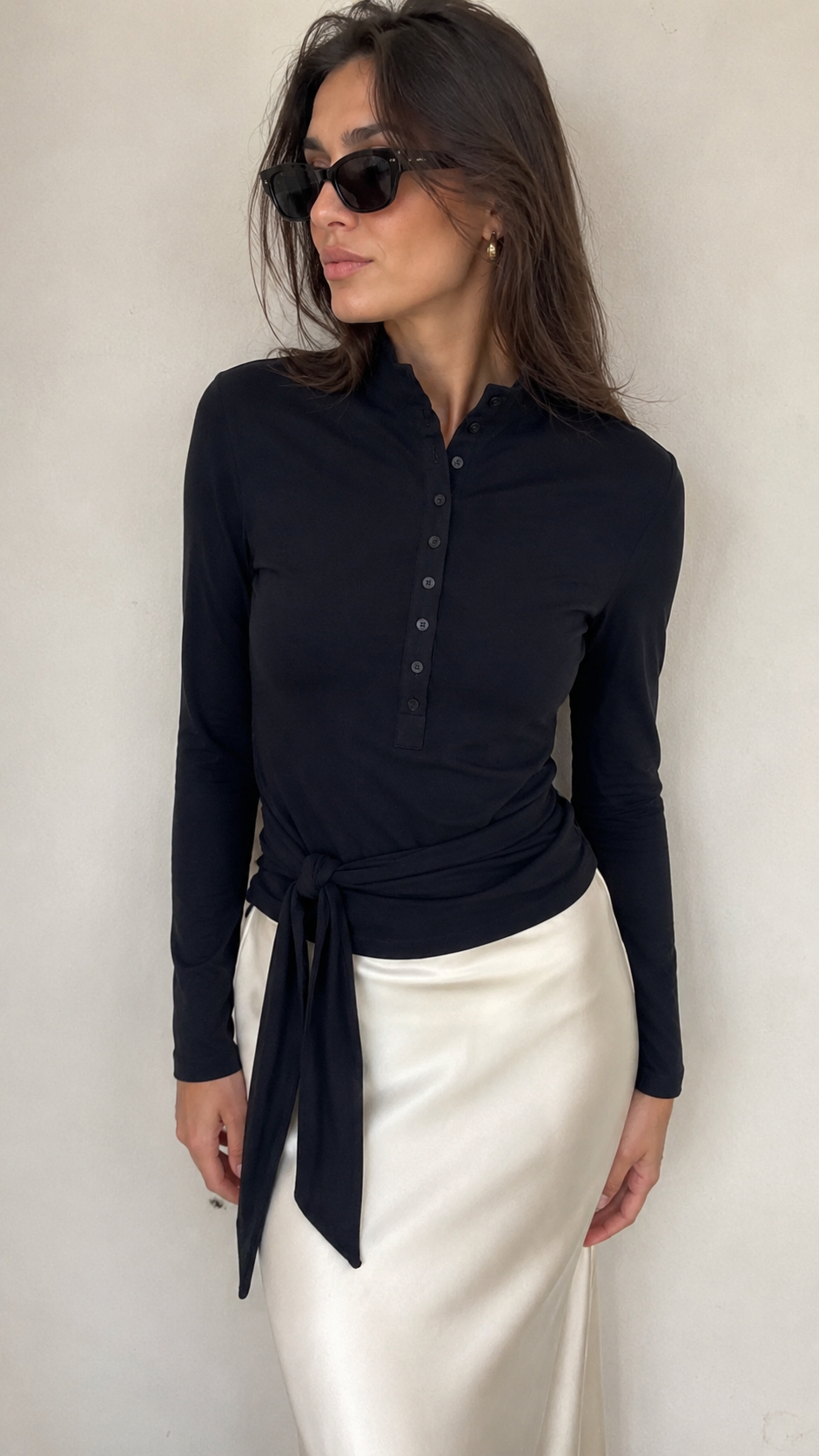 MIA WRAP TOP BLACK
