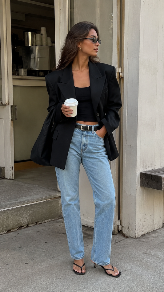 NARA STRUCTURED BLAZER BLACK