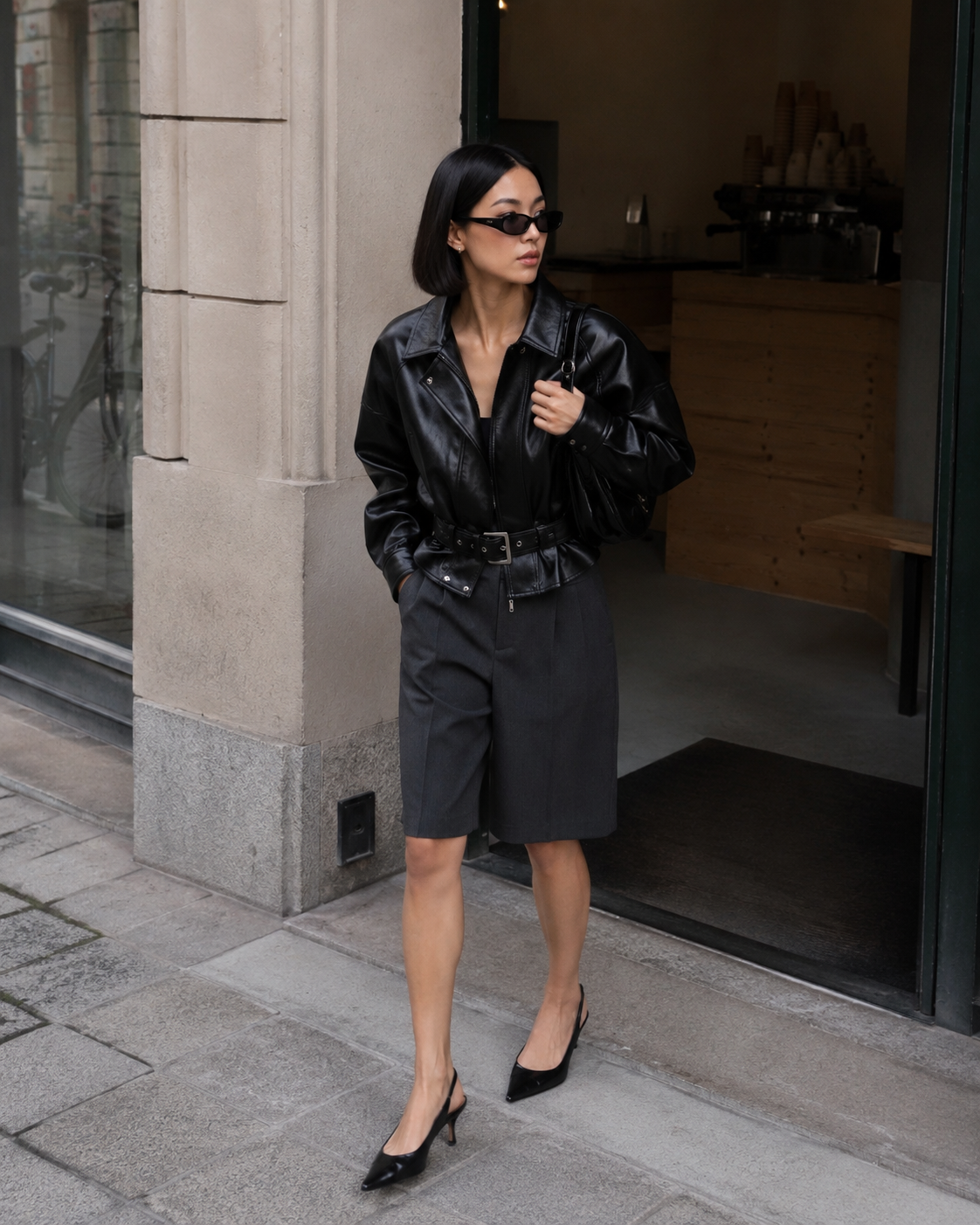 THE ICON VEGAN LEATHER JACKET - BLACK