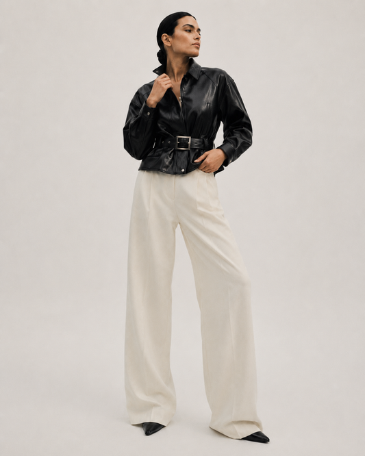 THE ICON VEGAN LEATHER JACKET - BLACK