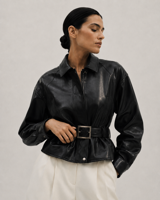 THE ICON VEGAN LEATHER JACKET - BLACK
