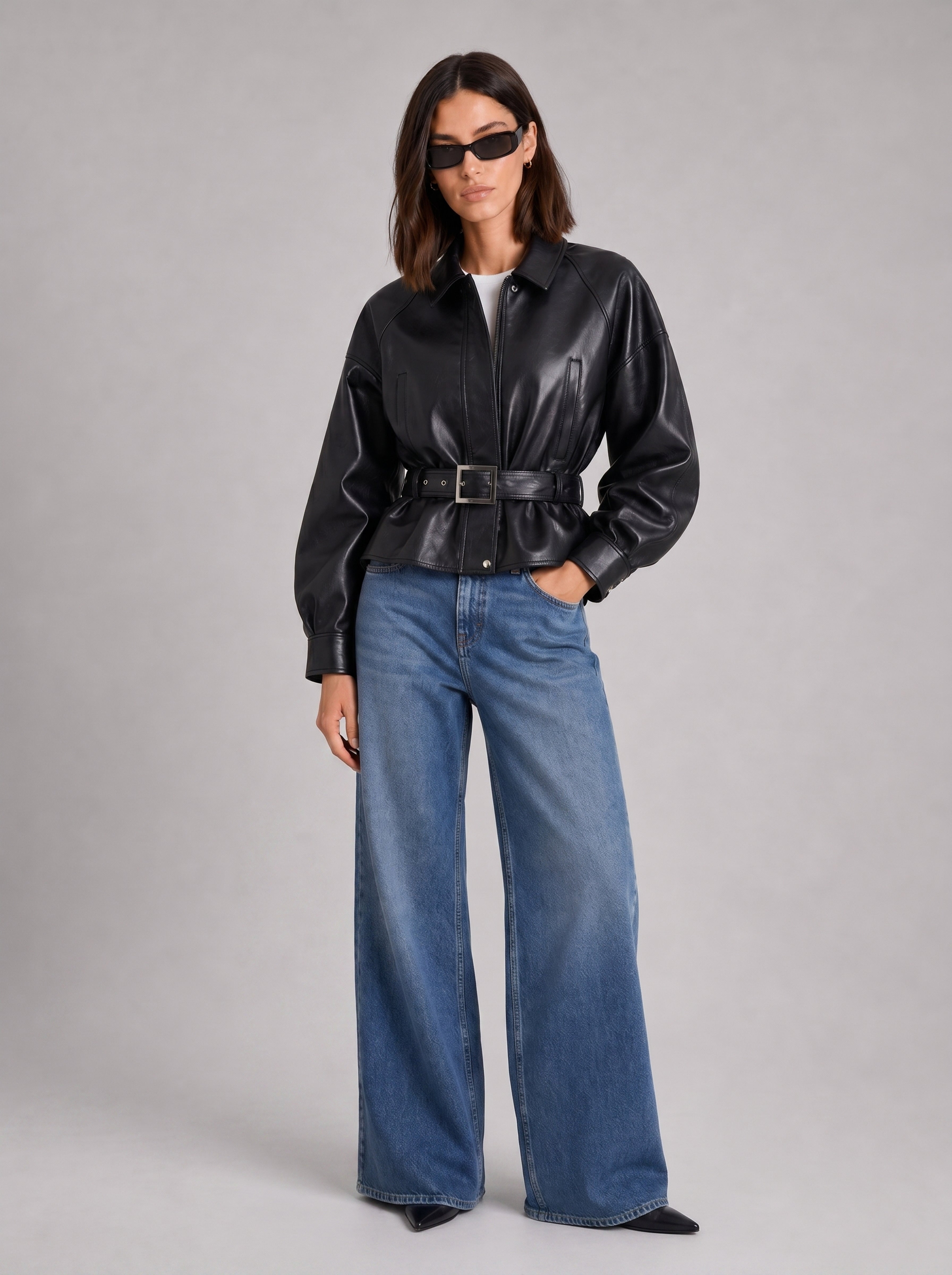 THE ICON VEGAN LEATHER JACKET - BLACK